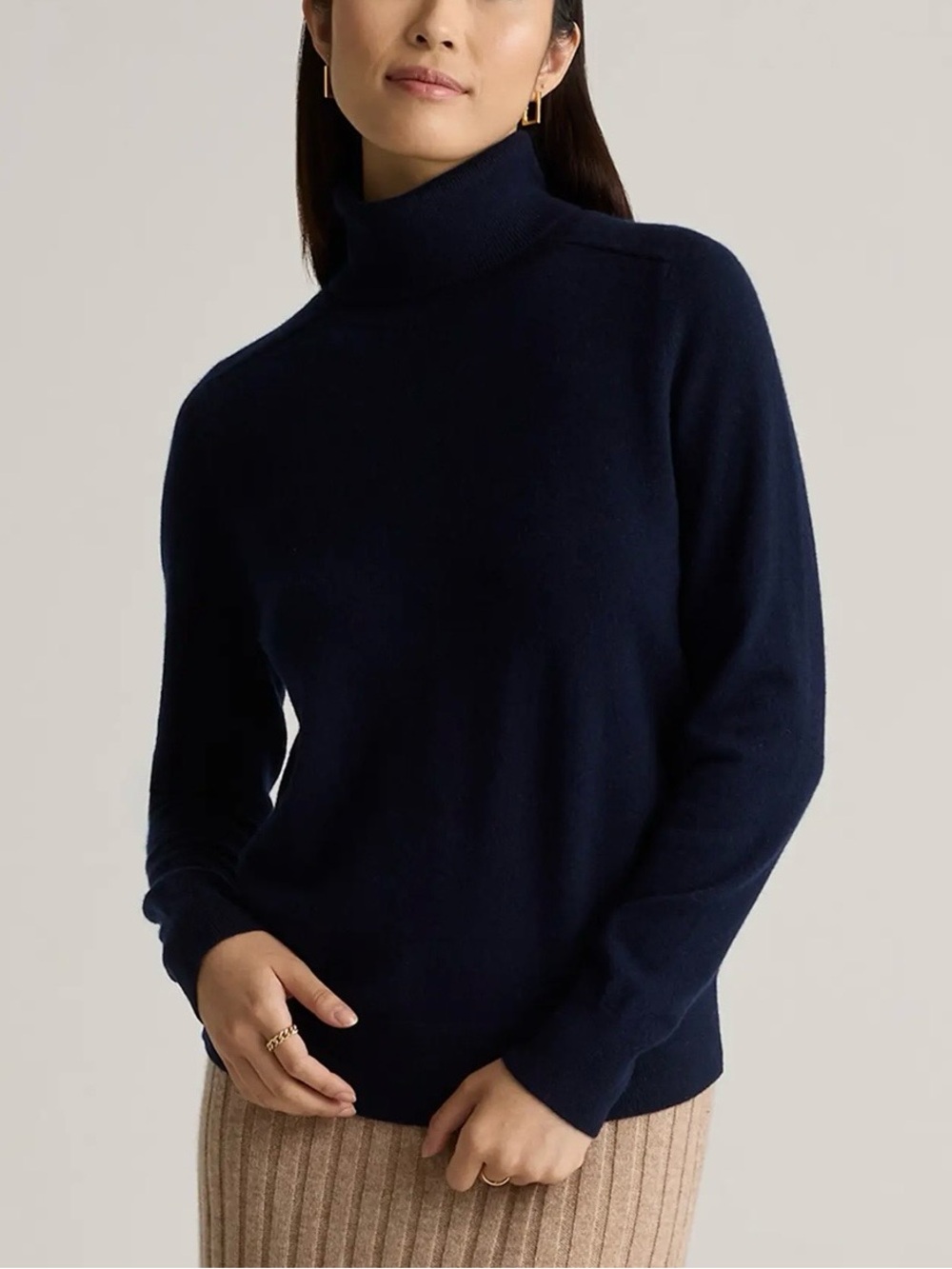 NWT Quince Mongolian Cashmere Turtleneck Sweater True Navy